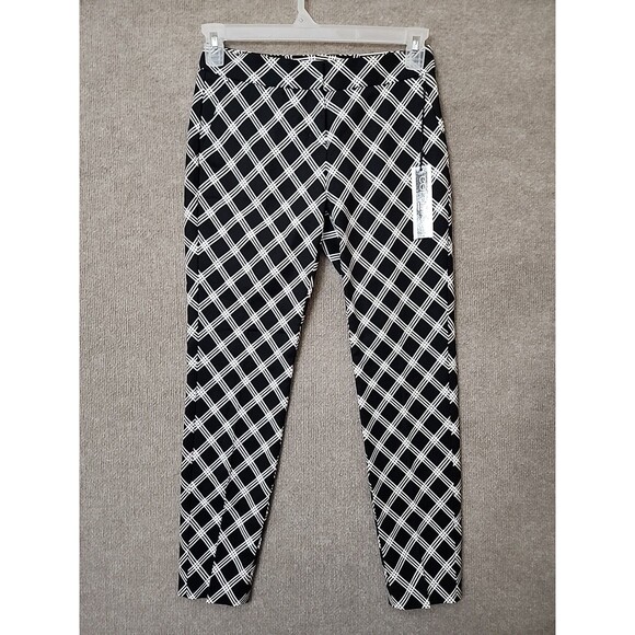 Express Columnist Ankle Pants Womens 00 Black White Stretch Career Business NEW - Picture 1 of 10